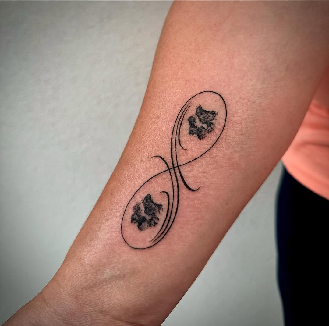 Unique Infinity Tattoo with Lovely Floral Accents