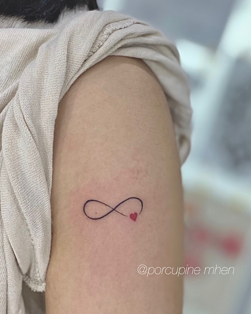Minimalist Infinity Tattoo with a Heart