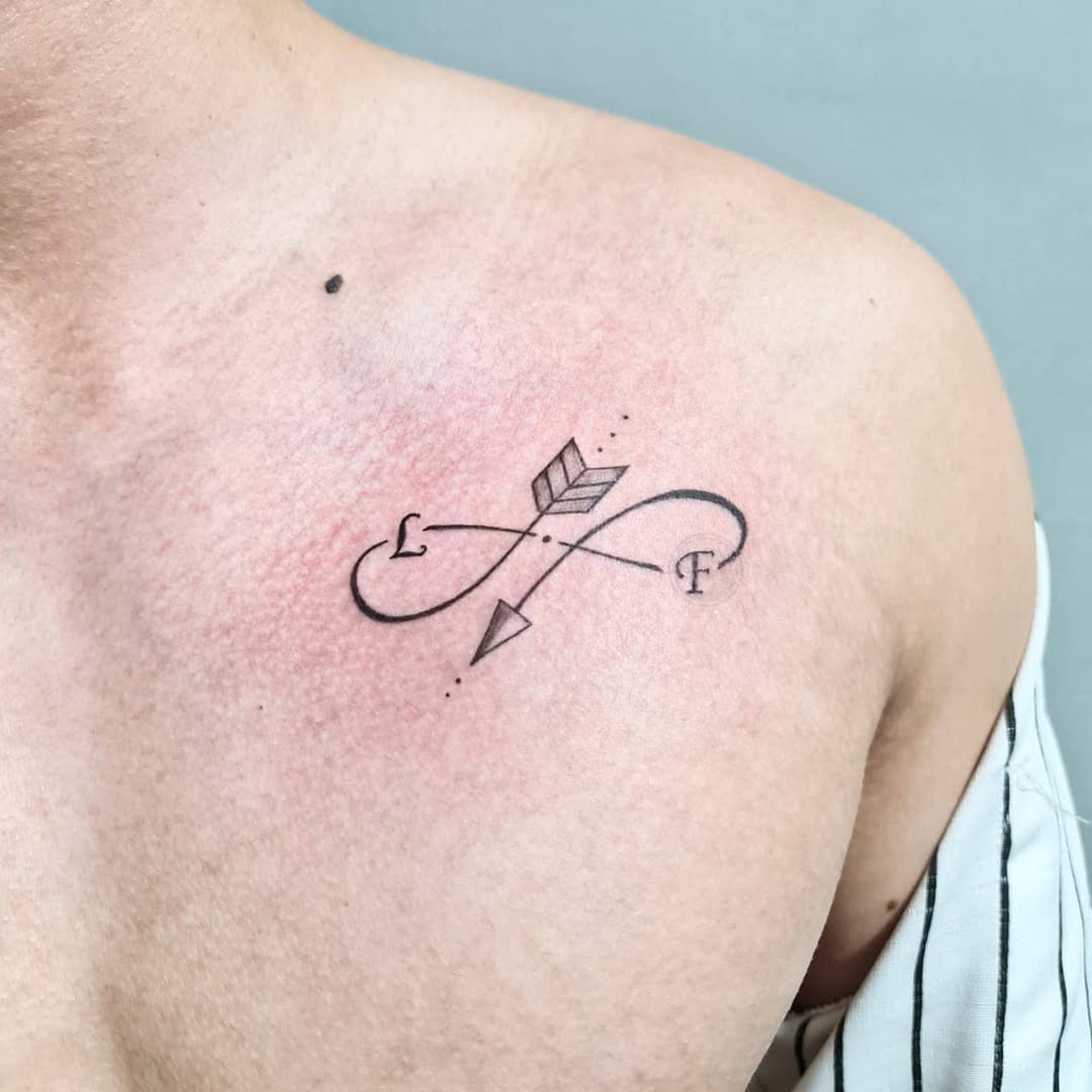 Stylish infinity tattoo with geometric elements