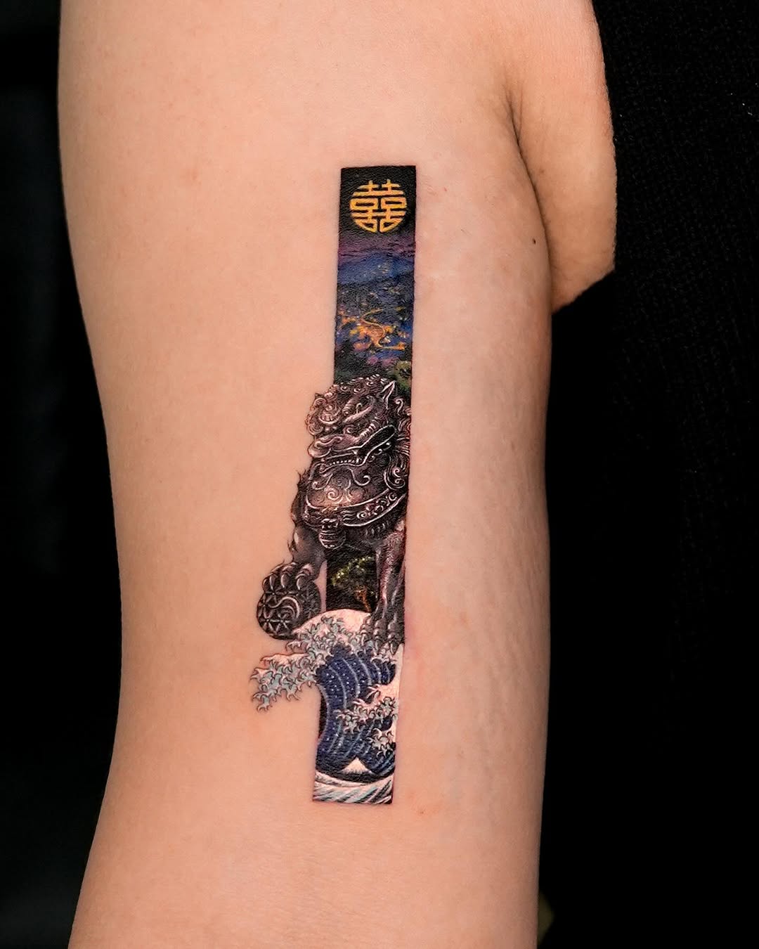 Stunning depiction of a legendary wave beast tattoo