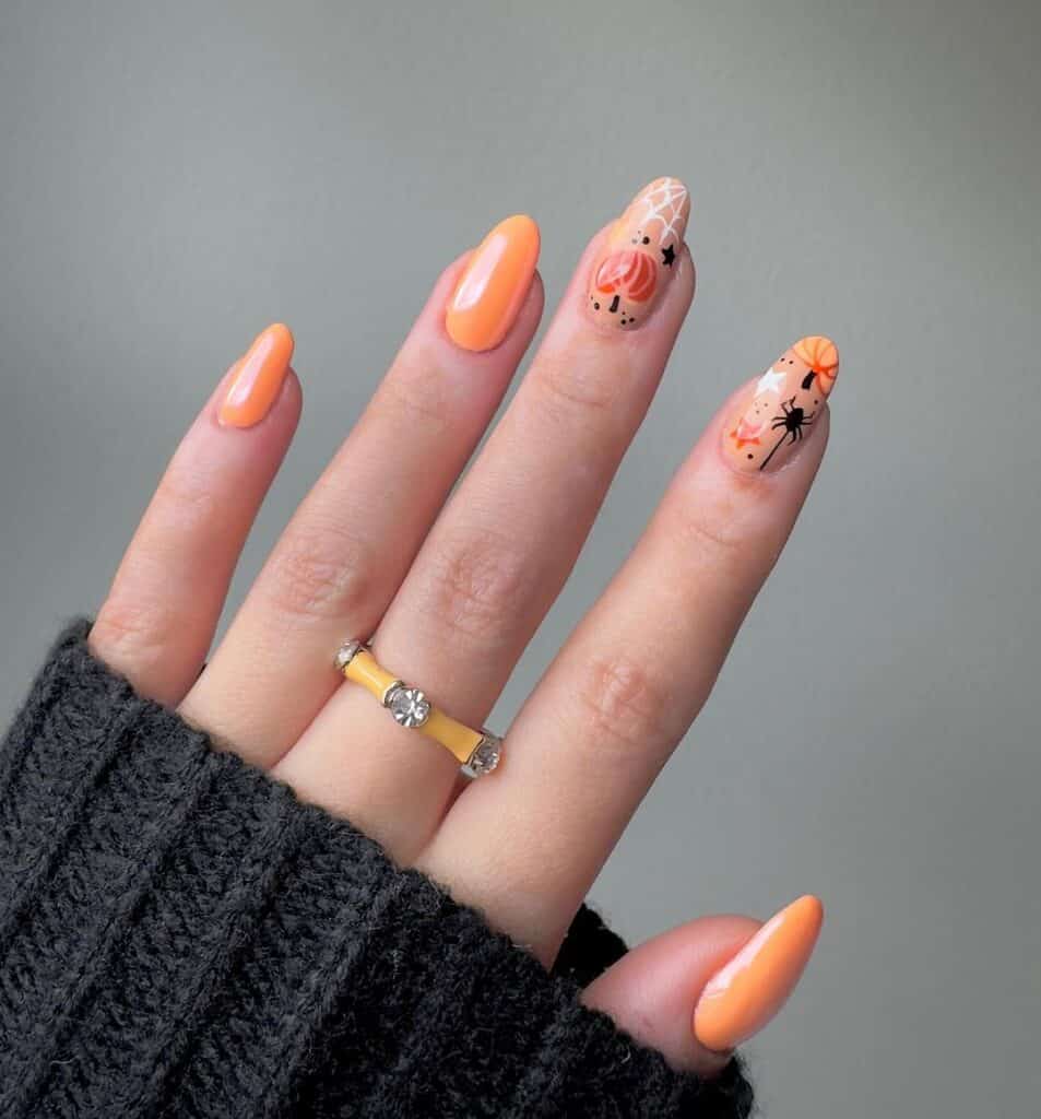 Subtle Pumpkin Nail Designs 