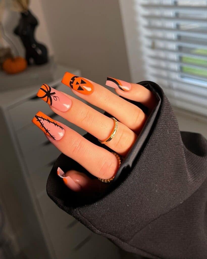 Spooky Pumpkin Nails for Halloween