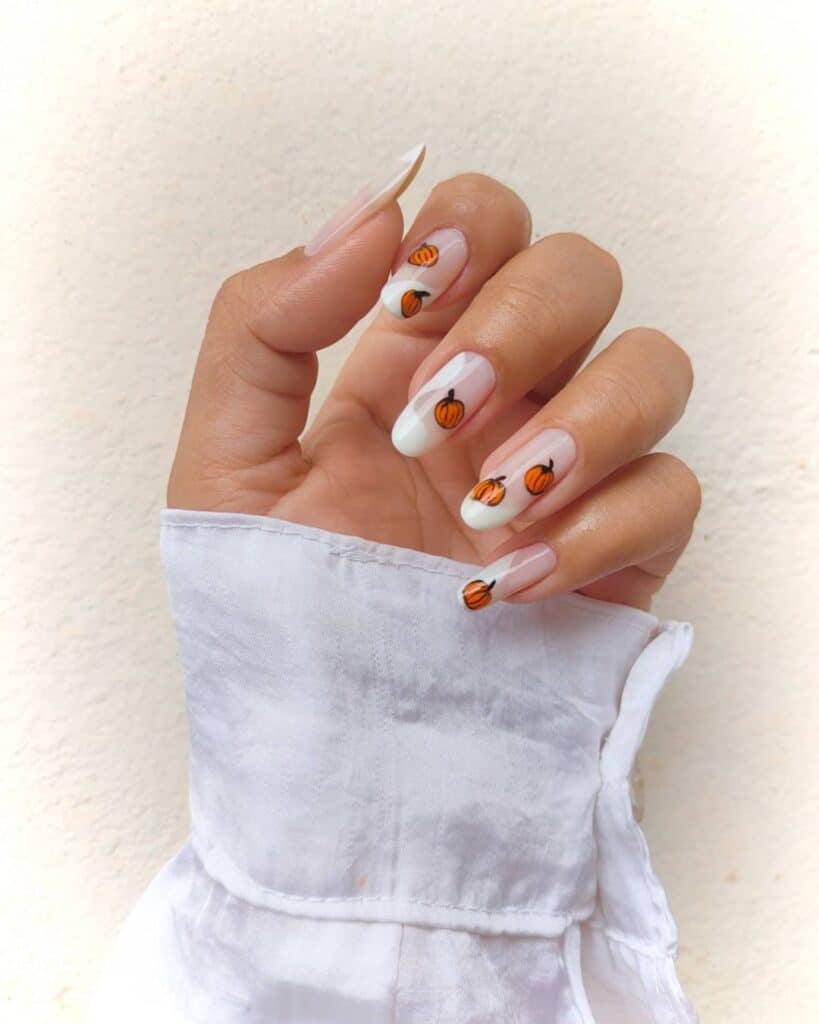 Milky Pumpkin Nails