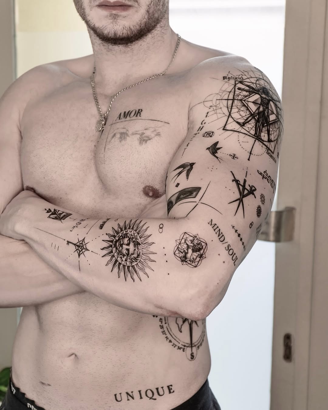 Intricate fine line tattoos with a personal touch