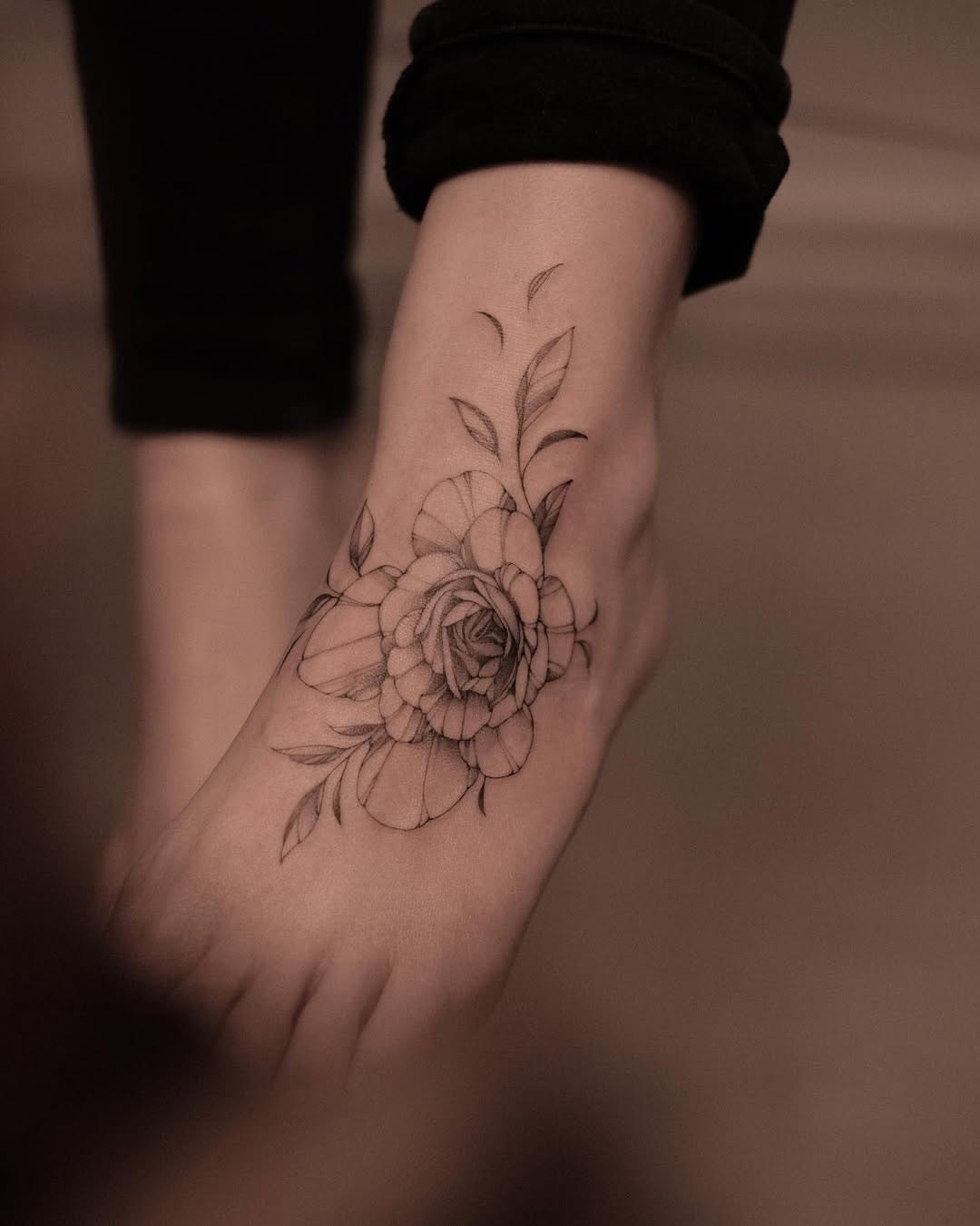 Elegant floral design gracing the ankle
