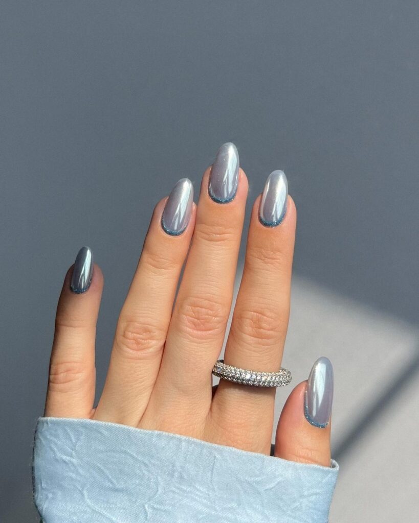Chrome Waves Nail Designs