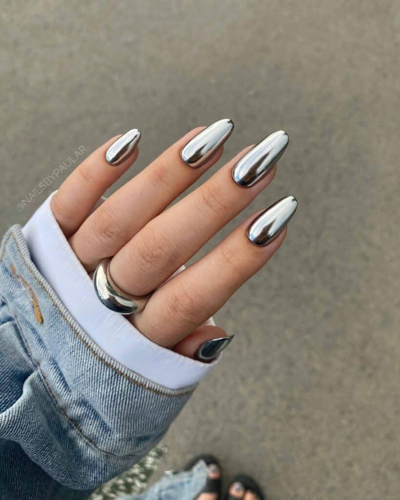 Classy Silver Nails
