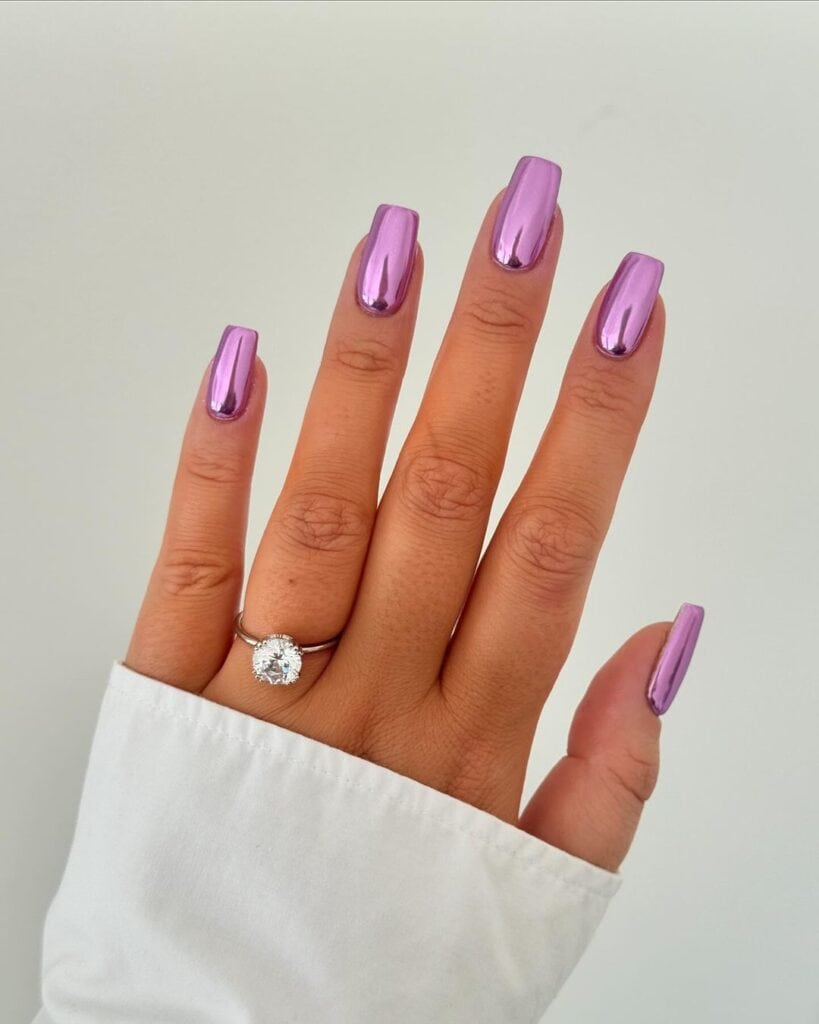 Purple Chrome Nails