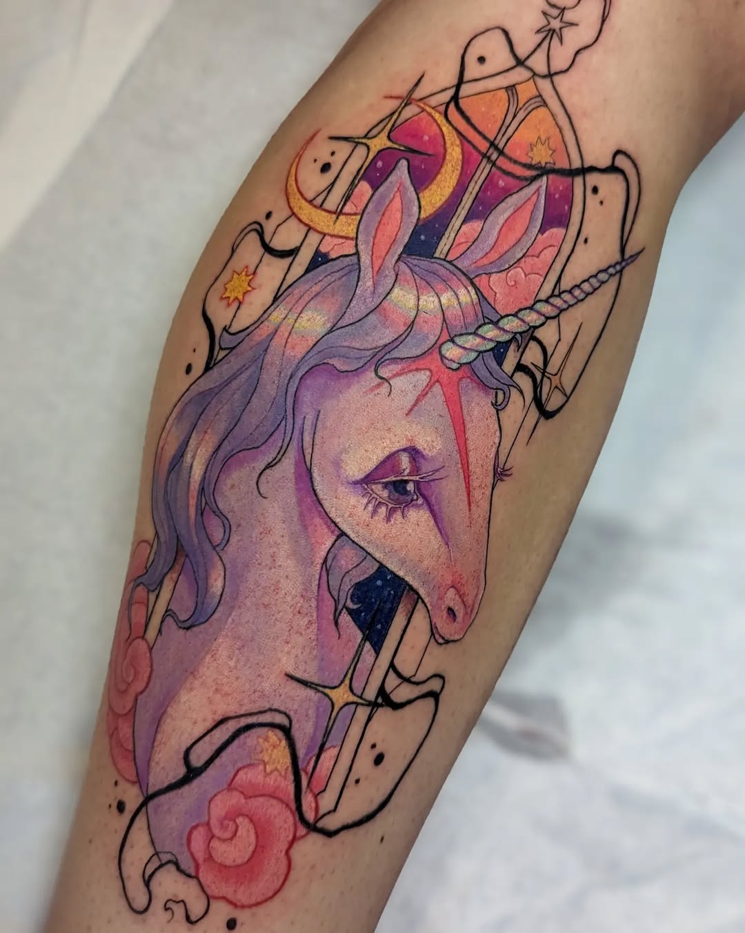 Stunning Unicorn Tattoo with Enchanting Colors
