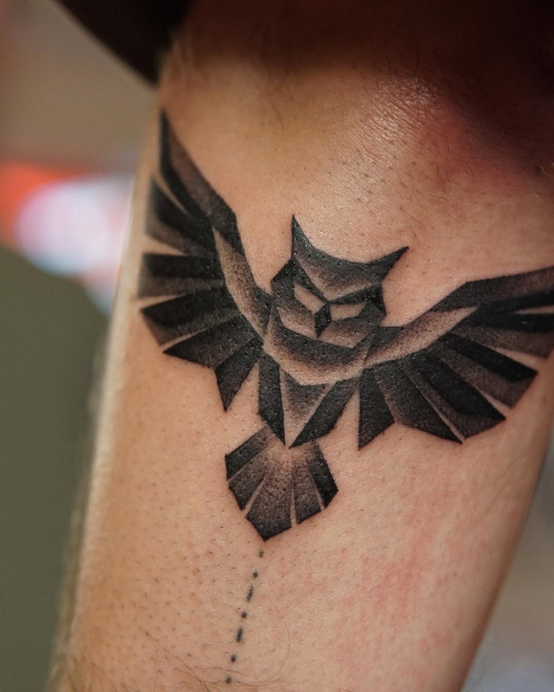 Bold and modern owl tattoo design element