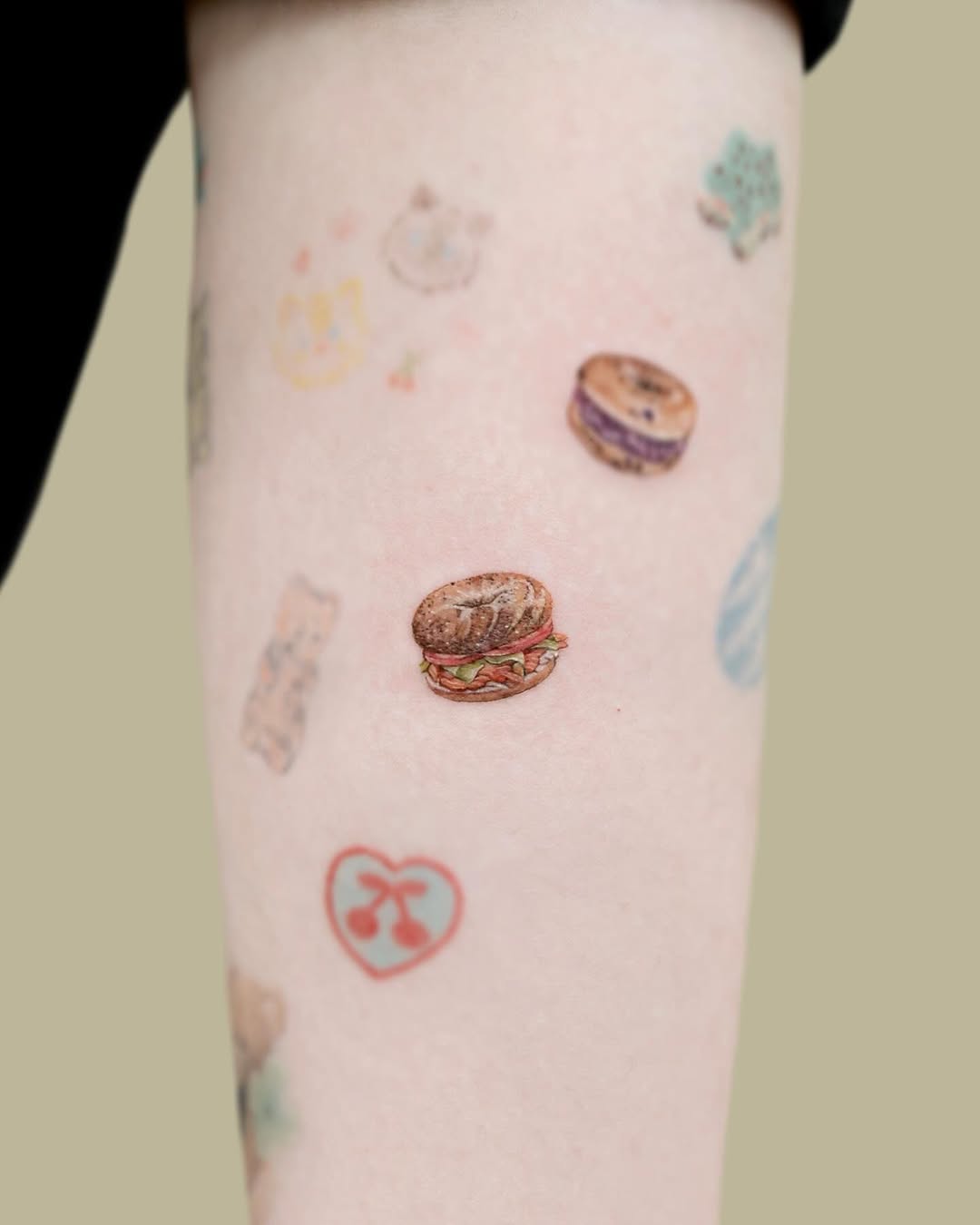 Whimsical edible-themed body art on display