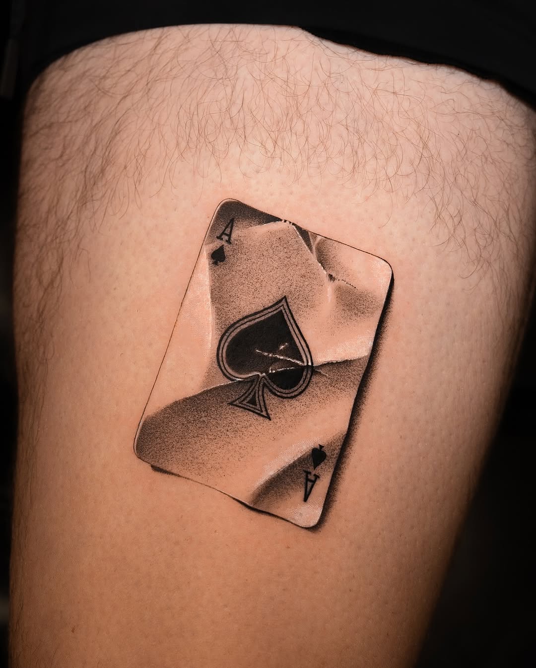 Stylish Ace of Spades Minimalist Tattoo