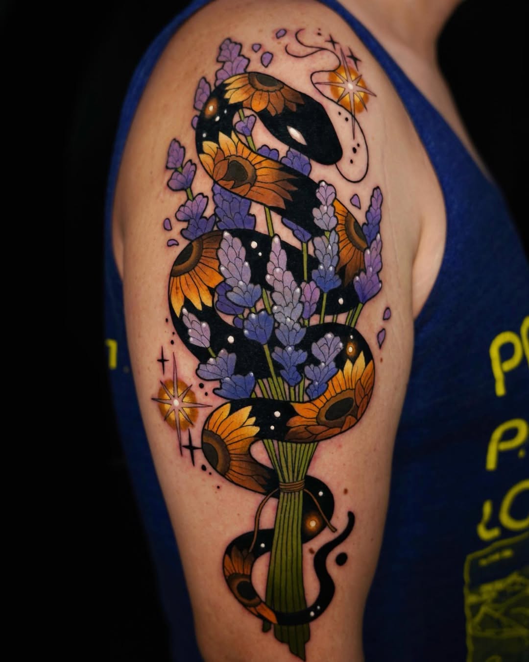 A unique blend of snake and floral elements.