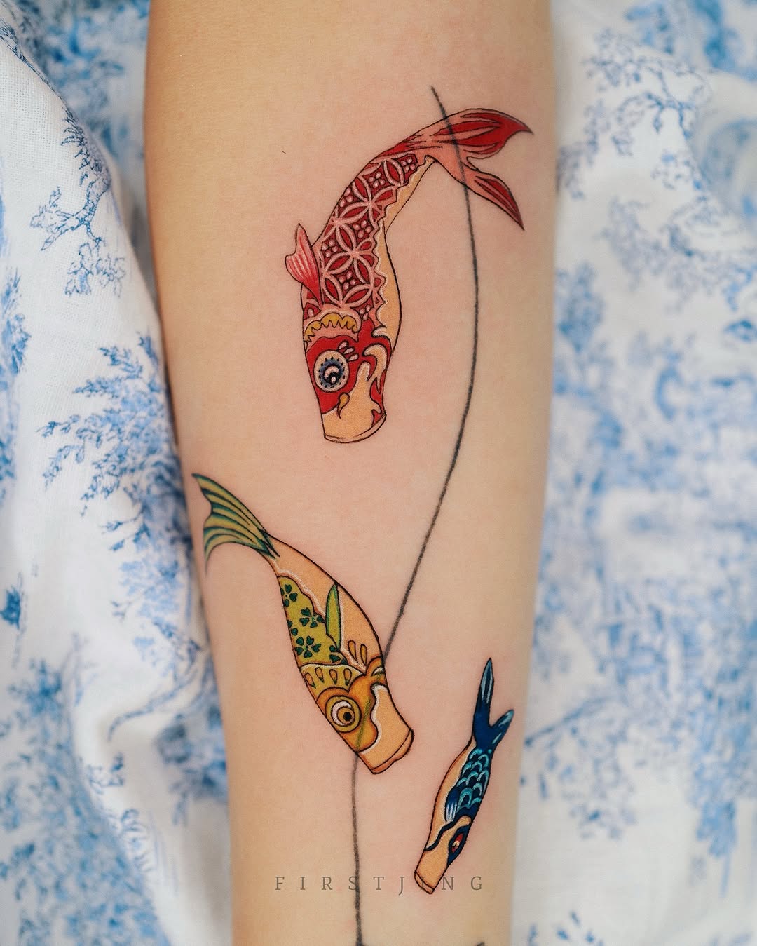 Vibrant Koi Fish Tattoos with Unique Patterns
