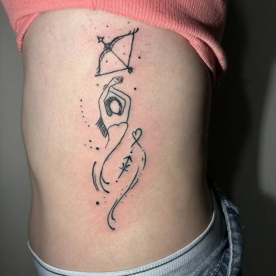 Elegant Sagittarius tattoo showcasing archer motif