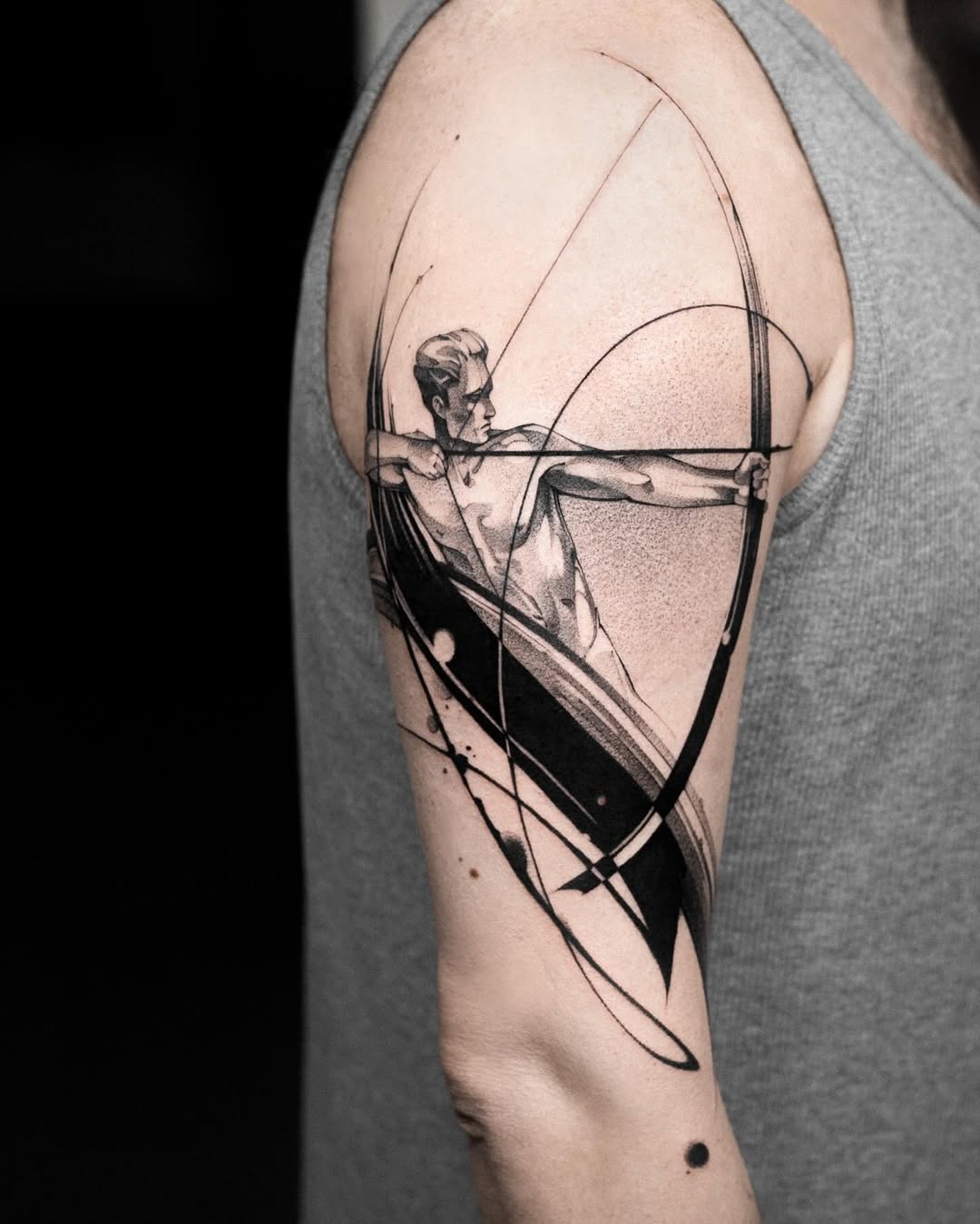 Elegant Sagittarius Archer Sleeve Tattoo Design