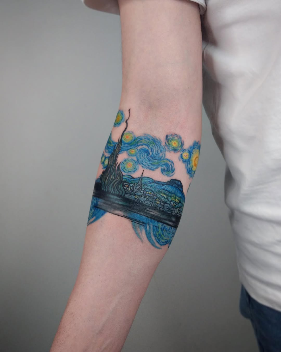 Stunning Starry Night inspired tattoo design