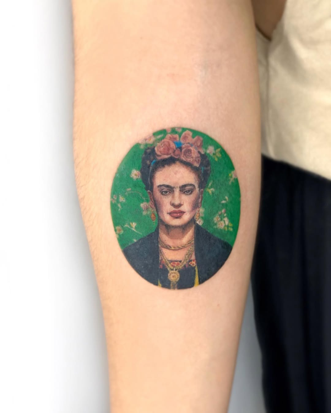 Vibrant Frida Kahlo Portrait Tattoo