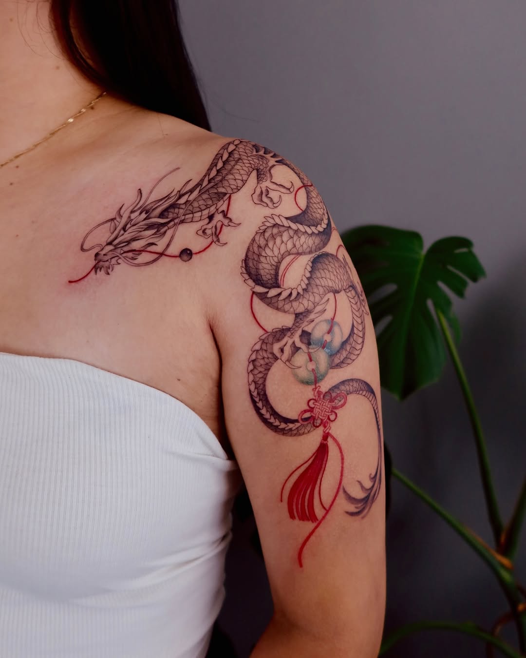 Stunning dragon tattoo with intricate details