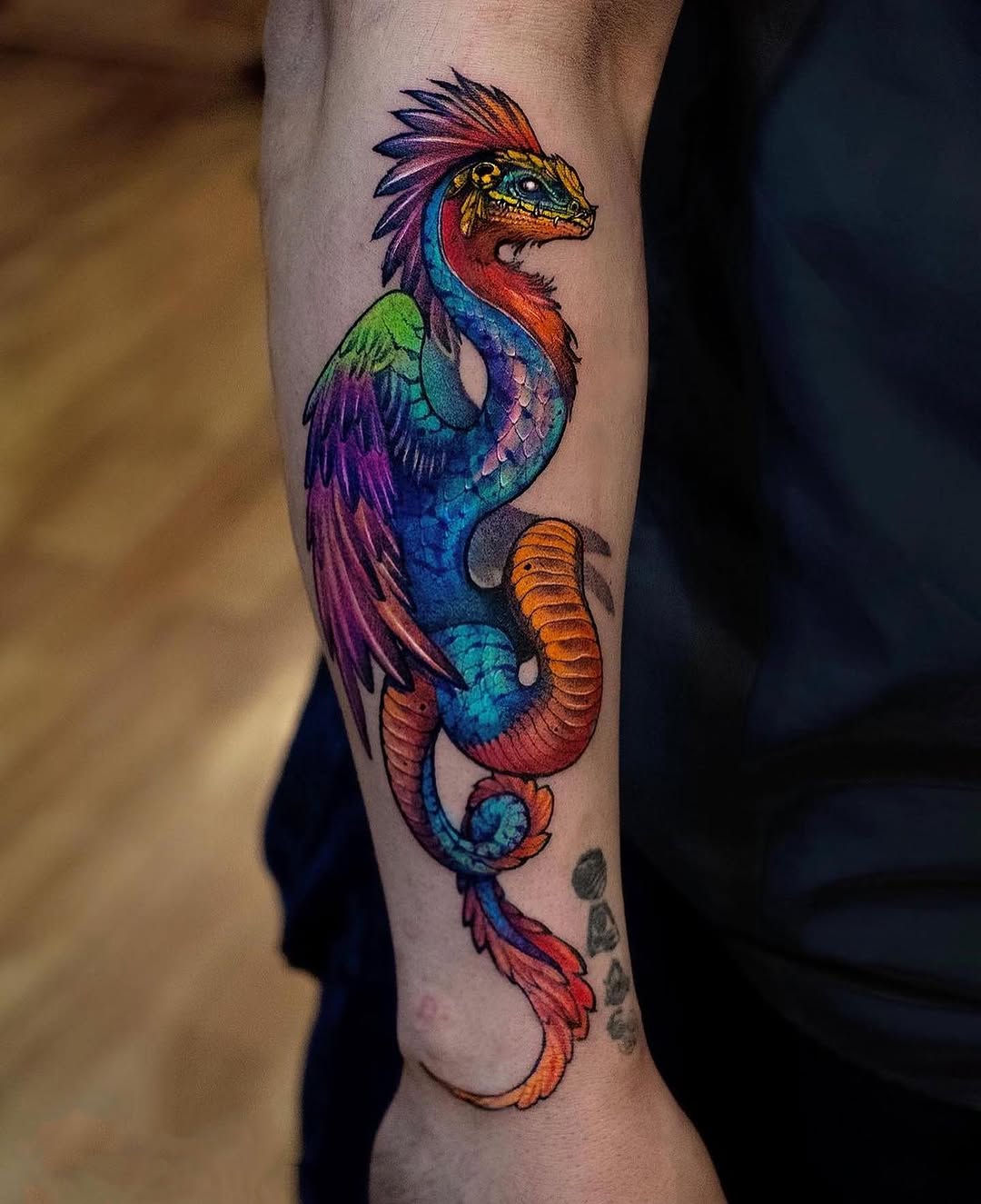 Stunning Dragon Tattoo with Vibrant Colors