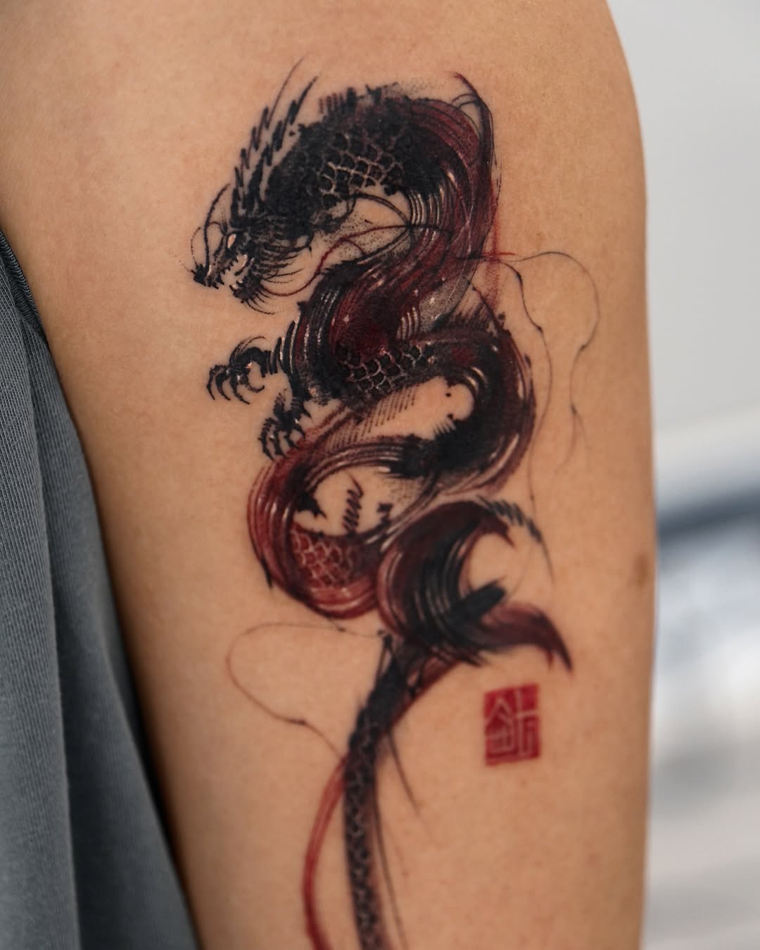 Stunning Dragon Tattoo with Artistic Flair