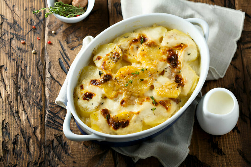 Potato Gratin with Cream and Cheese Recipe