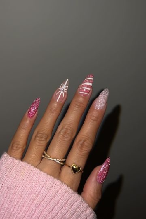 Santa Called—He Wants These 20 Pink Christmas Nails on the Nice List