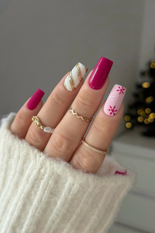 Santa Called—He Wants These 20 Pink Christmas Nails on the Nice List