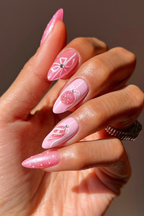 Santa Called—He Wants These 20 Pink Christmas Nails on the Nice List