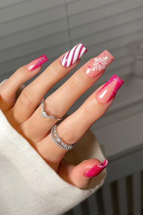 Santa Called—He Wants These 20 Pink Christmas Nails on the Nice List
