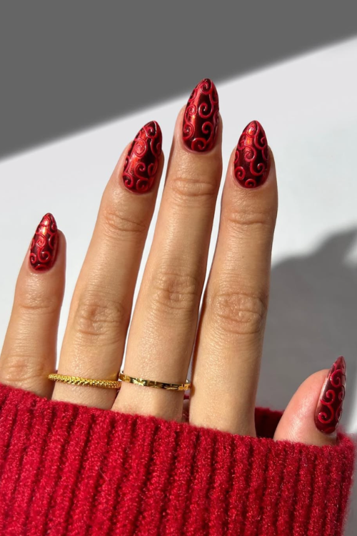 Sexy, Chic & a Little Mysterious—34 Dark Red Nails You’ll Not Stop Obsessing Over