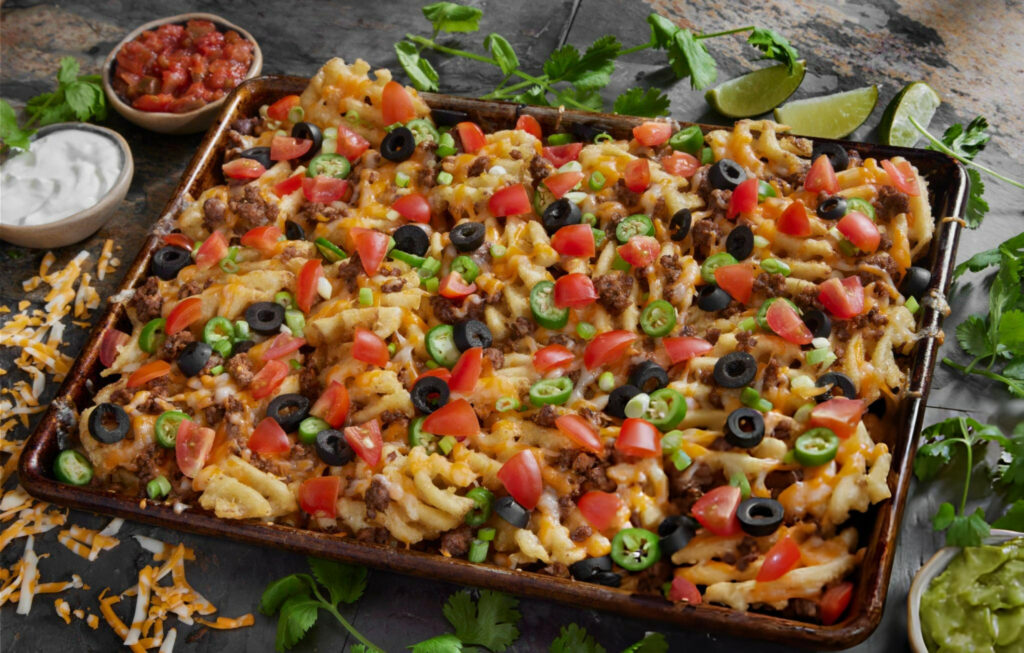 Waffle Fry Nachos with Chili Recipe